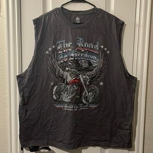XXL Freedom Motorcycle Gray Tank Top